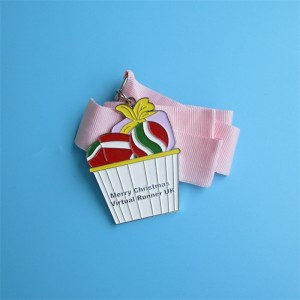 Médailles de métal glacée à paillettes personnalisées médailles sportives virtuelles