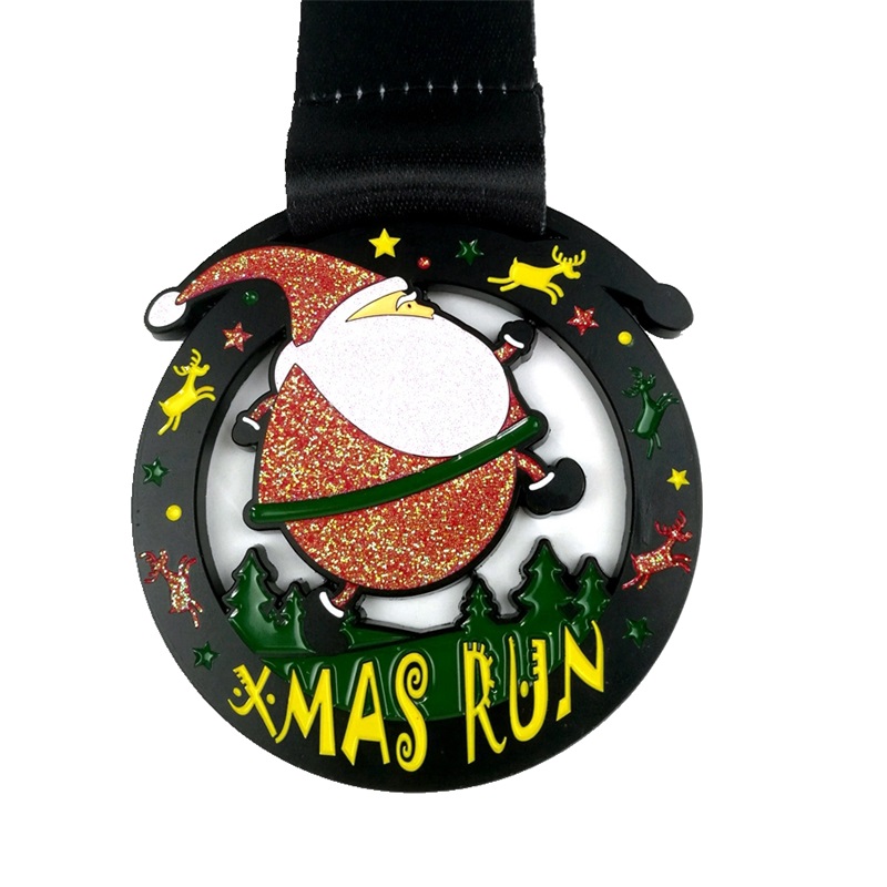 Médaille sur mesure Santanta Running Médailles Médailles personnalisées Gift pour les médailles de métal de Noël