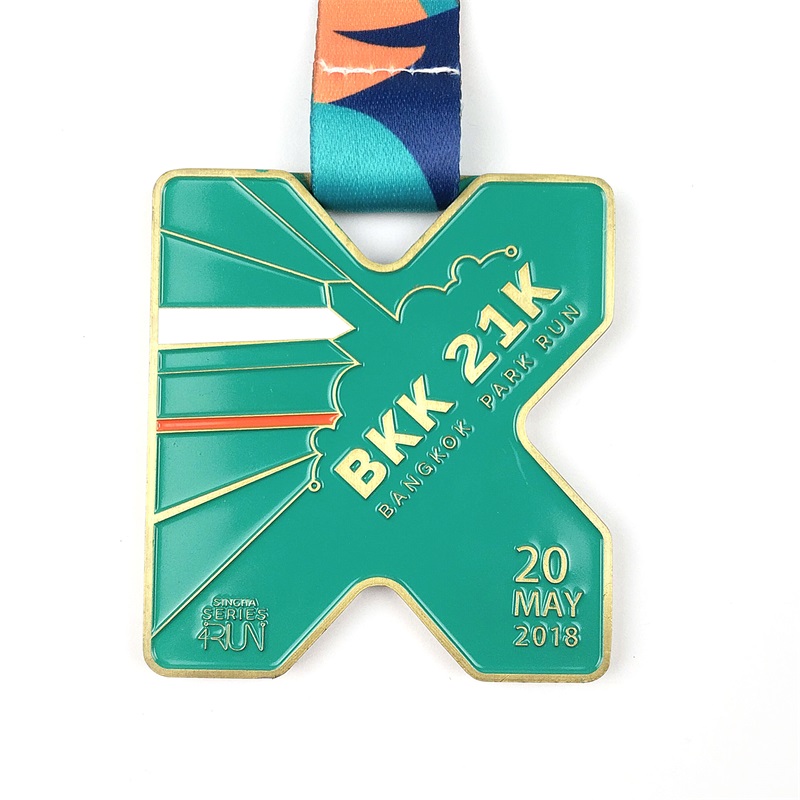 Médailles personnalisées ENAMEL 3D Gold Metal Award Marathon Running Sport Medal