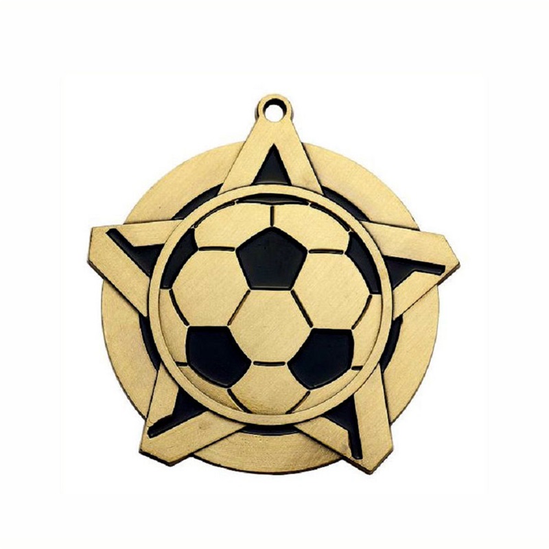 Gag Design Metal 3D Logo Football Soccer Race Sports Gold Award Médailles d\'usine Médaille personnalisée avec ruban